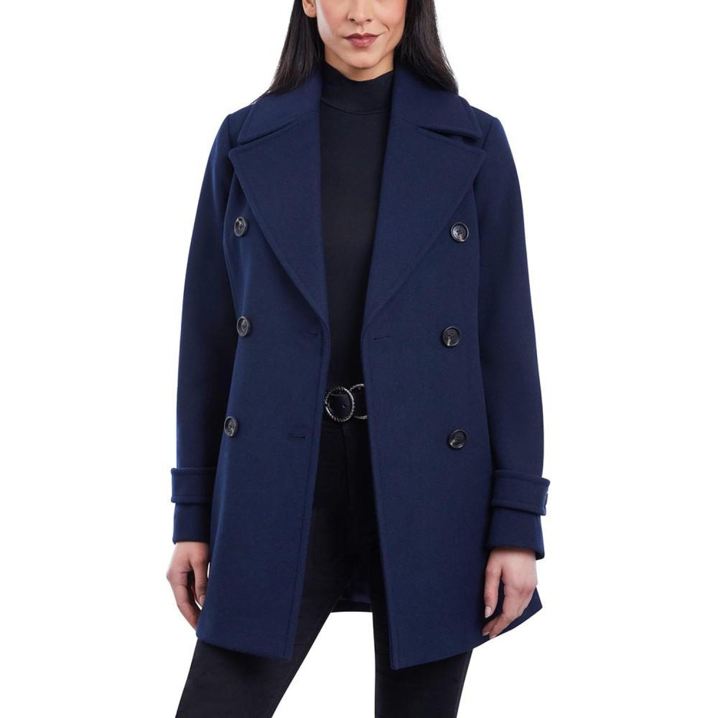 Women's Double-Breasted Notched-Collar Coat