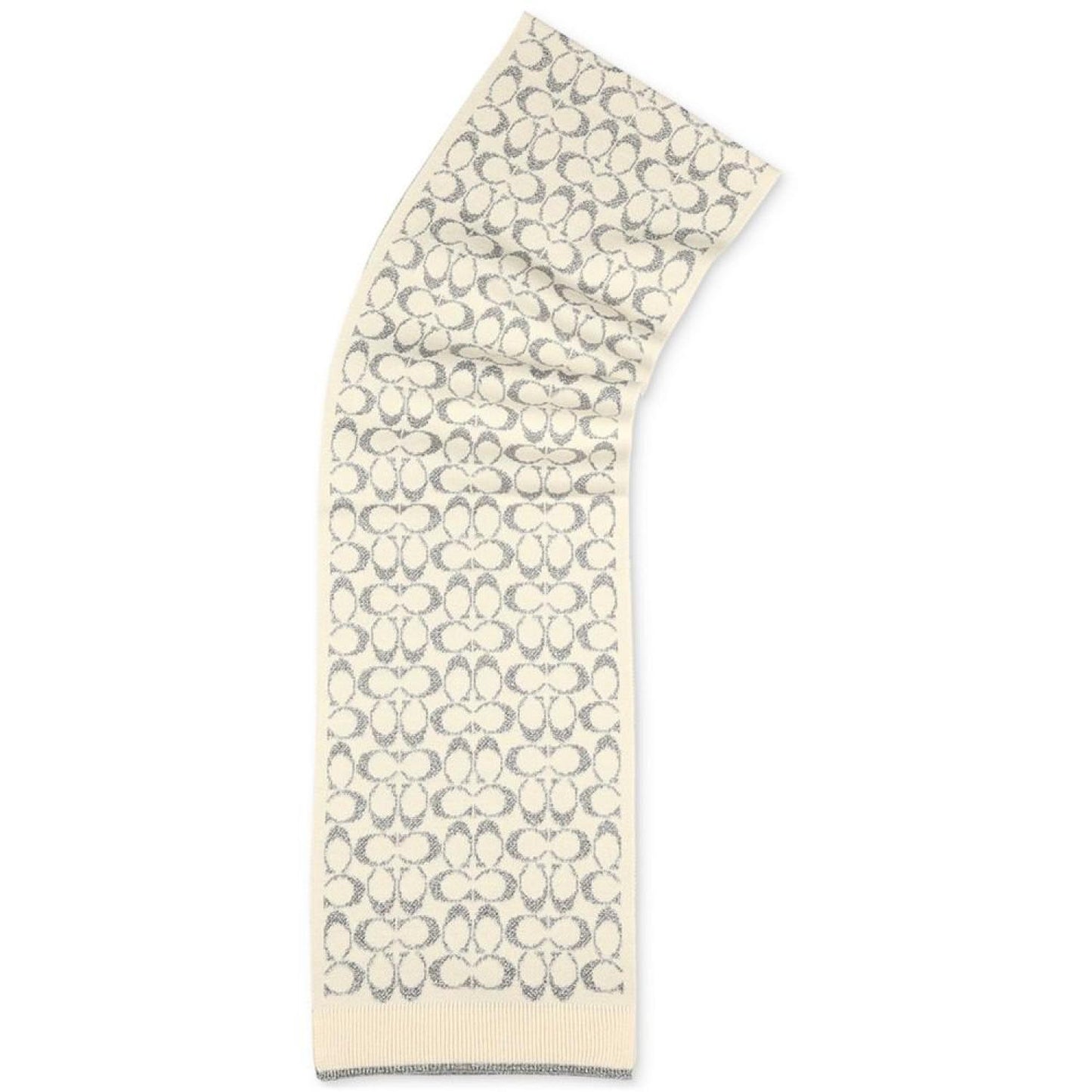 Women's Metallic Logo Ribbed-Knit Scarf