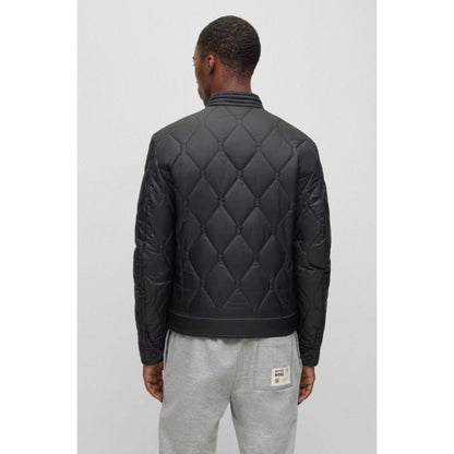 Biker jacket in water-repellent lightweight fabric with quilting