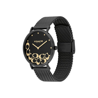 Women's Perry Black Stainless Steel Mesh Bracelet Watch