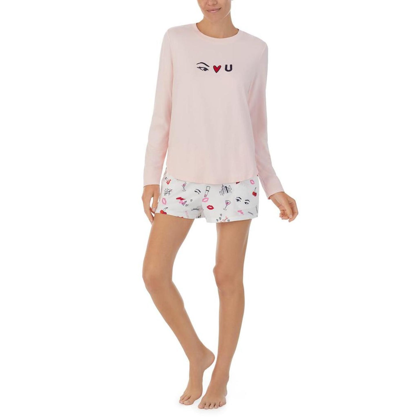 Long Sleeve Brushed Jersey Short PJ Set