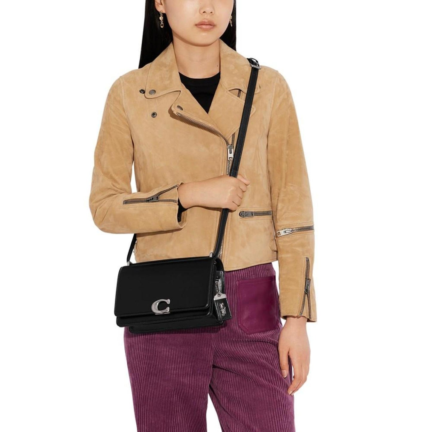 Luxe Refined Calf Leather Bandit Shoulder Bag