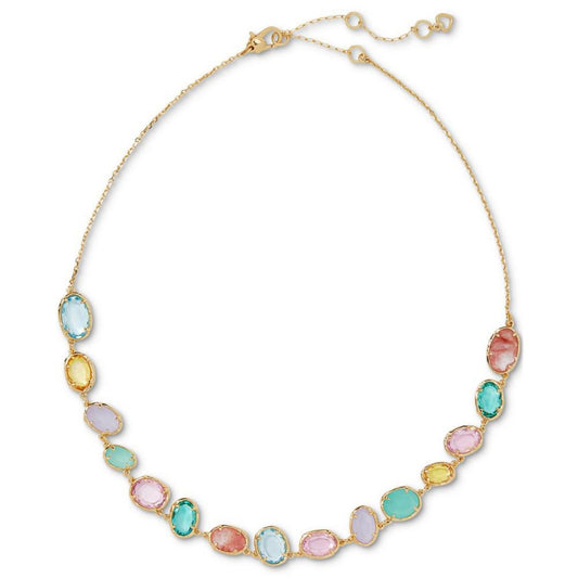 Gold-Tone Multicolor Cubic Zirconia Collar Necklace, 16" + 3" extender