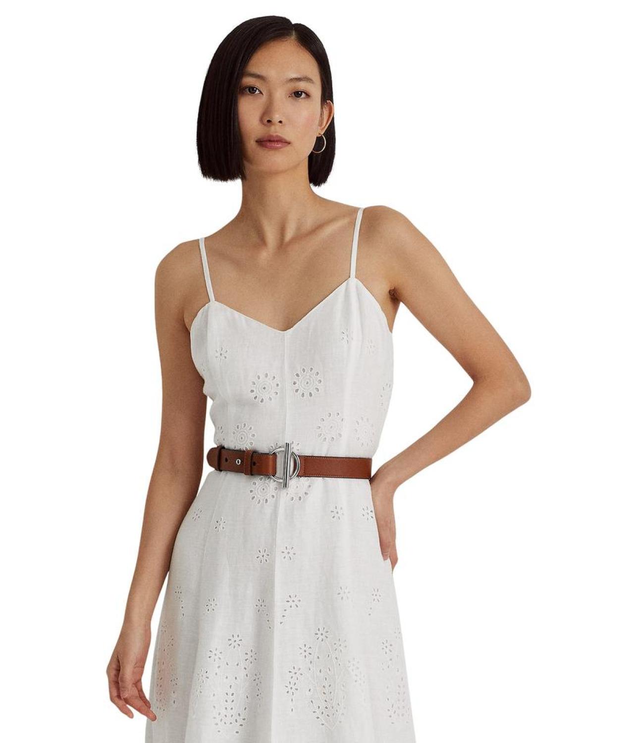 Eyelet-Embroidered Linen Dress