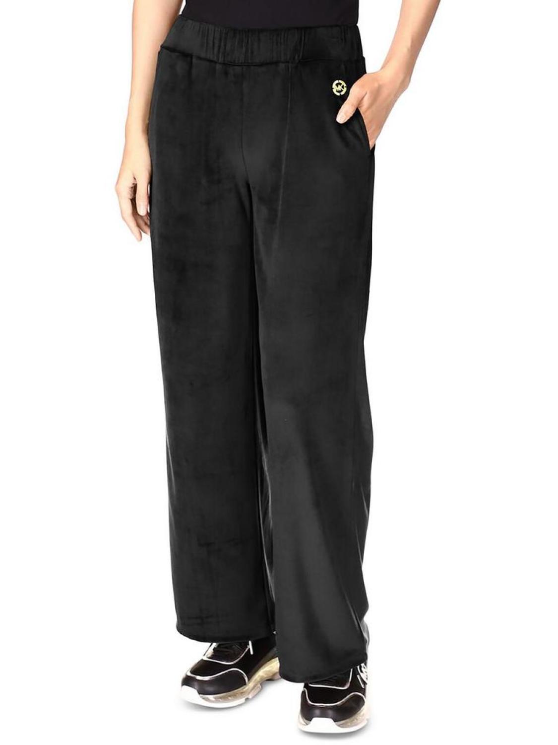 Petites Womens Velour Pull On Sweatpants