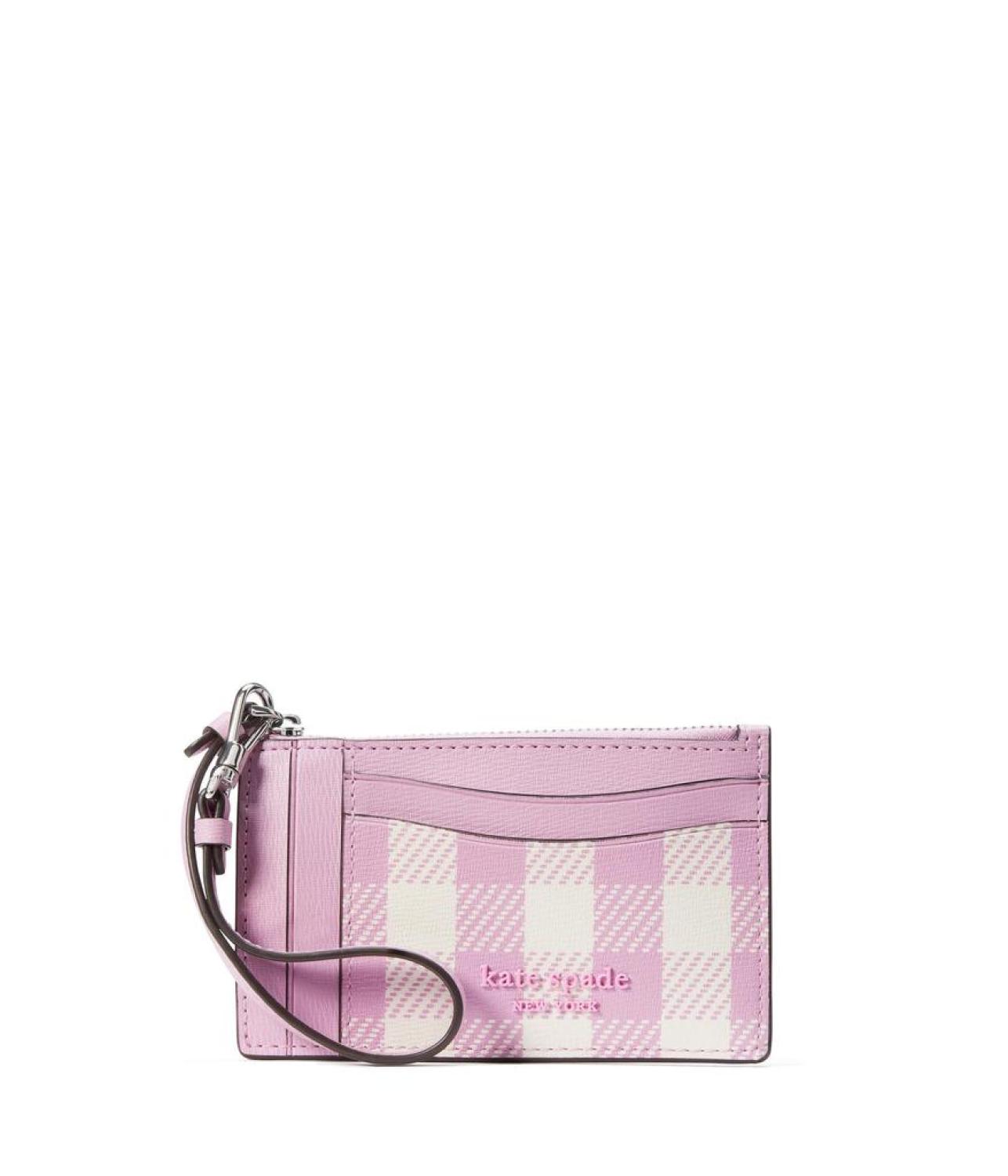 Morgan Gingham Field Printed Pvccoin Card Case Wristlet