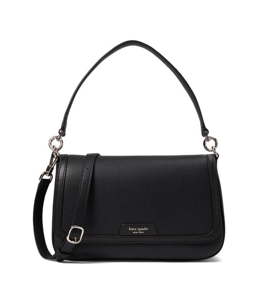 Hudson Pebbled Leather Flap Shoulder Bag