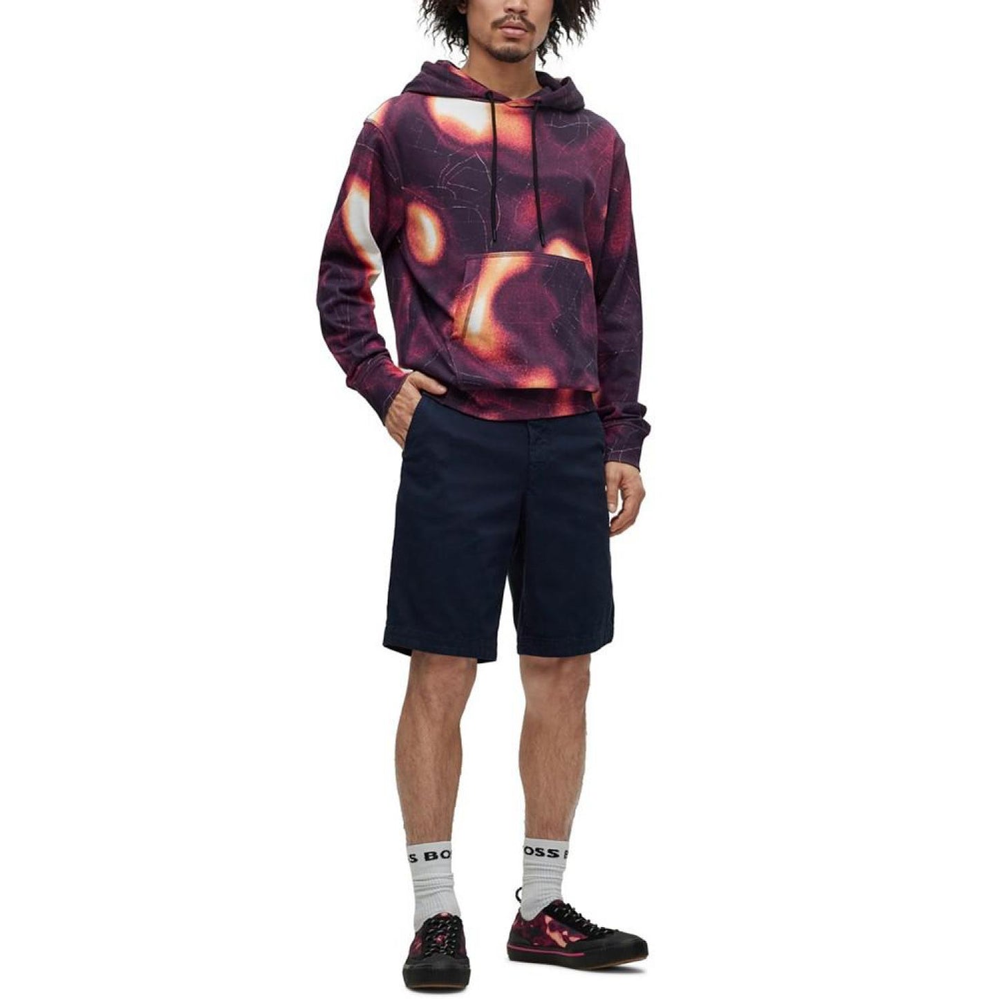 Men's Cotton-Terry Hoodie with Heat-Map Print