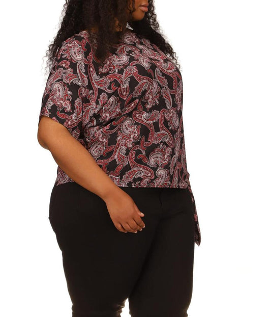 Plus Size Pop French Paisley Tie Top