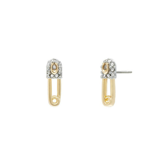 Faux Stone Signature Pin Stud Earrings