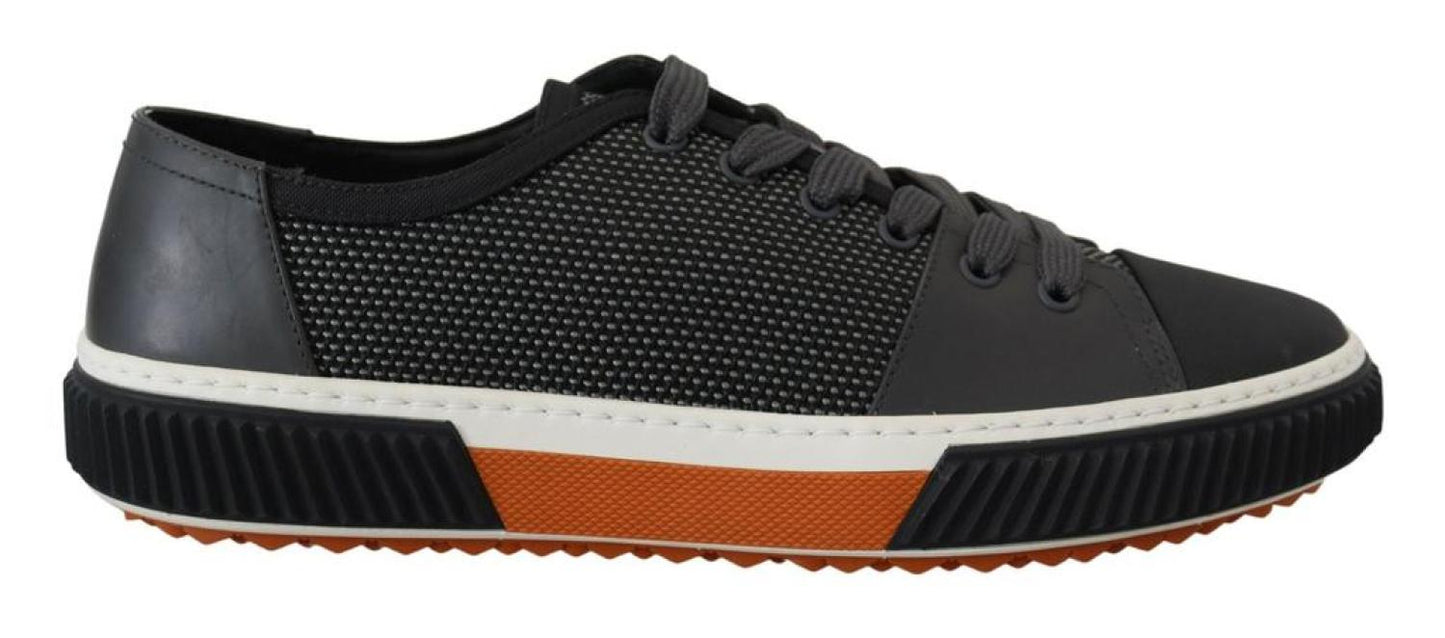 Prada Technical Mesh Leather Low Top Sneakers Men's Shoes