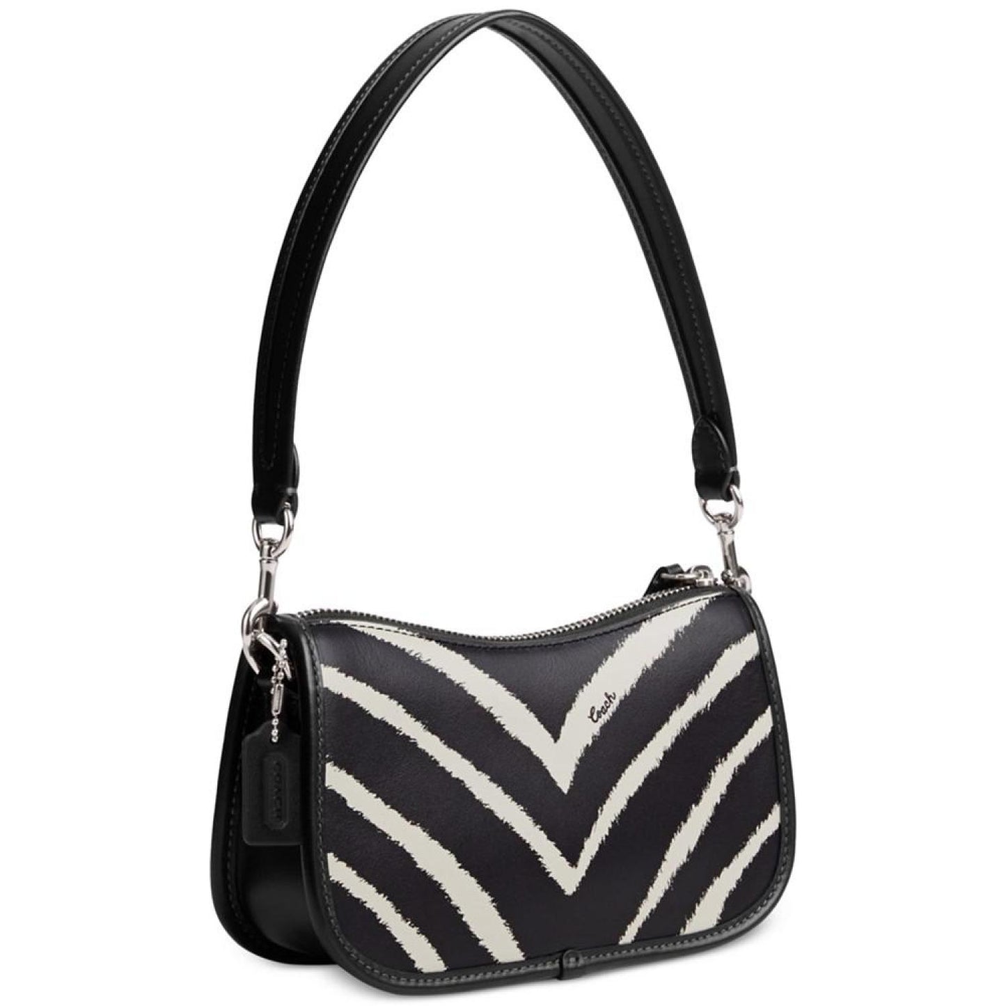 Zebra Printed Mini Leather Swinger 20