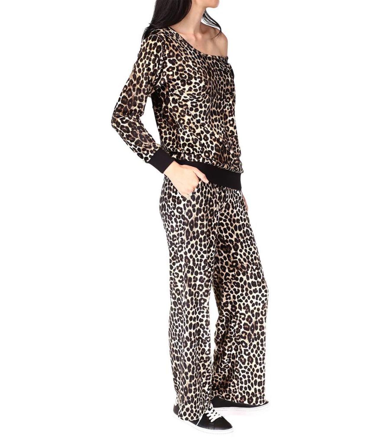 Petite Cheetah Straight Leg Pants