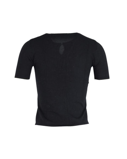 Max Mara Short Sleeve Cardigan in Black Cotton