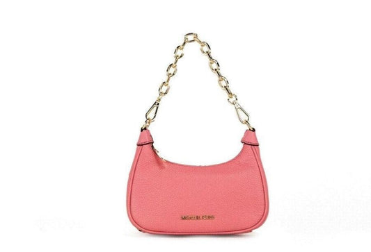 Michael Kors Cora Mini Tea Rose Pebbled Leather Zip Pouchette Crossbody Women's Handbag