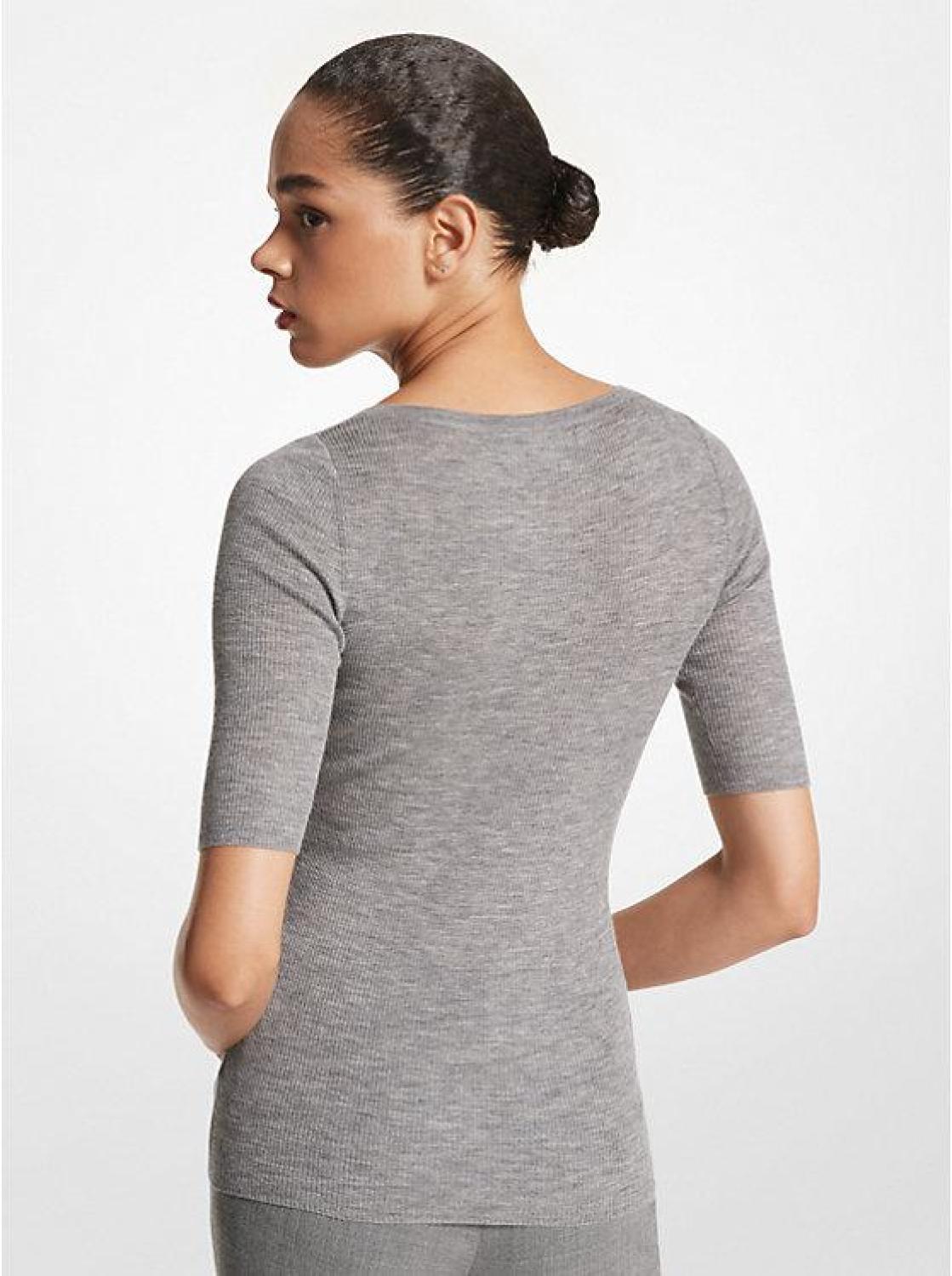 Cashmere Three-Quarter Sleeve Sweater