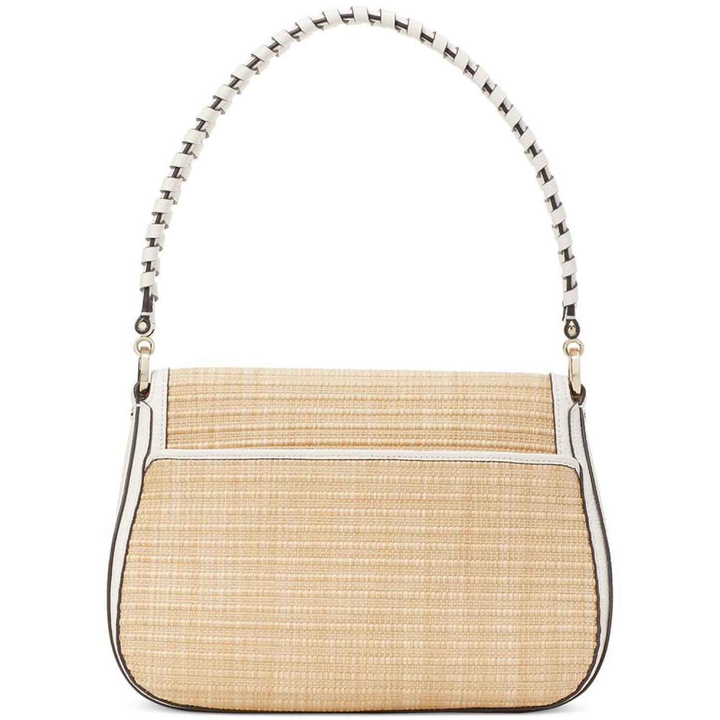 Hudson Woven Straw Small Convertible Flap Shoulder Bag