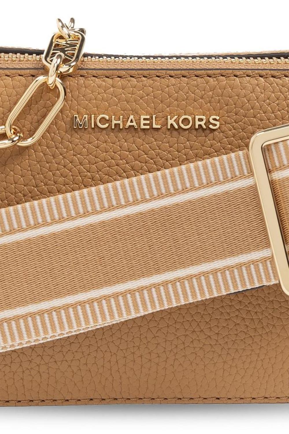 Michael Kors Logo Plaque Double Zip Small Crossbody Bag