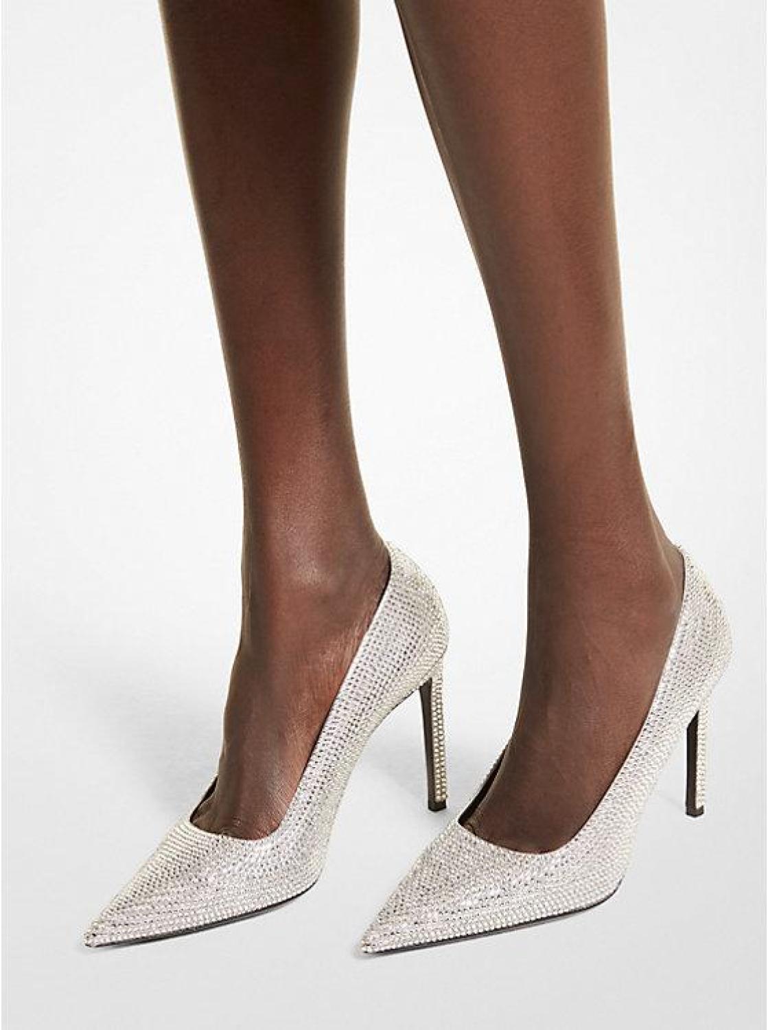 Martine Crystal Embellished Suede Pump