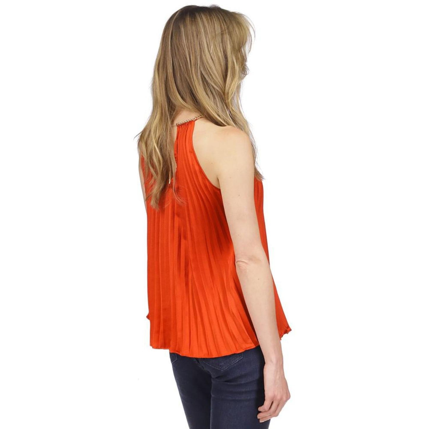 Women's Pleated Chain Sleeveless Top