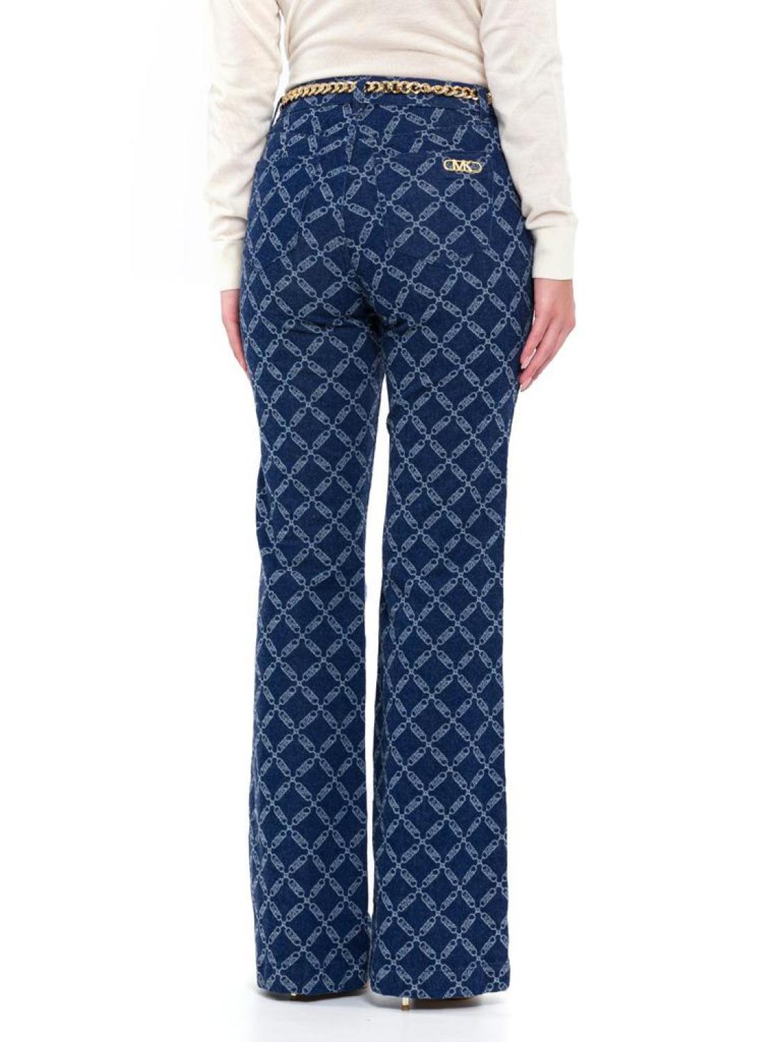 Michael Michael Kors Logo Jacquard Flared Jeans