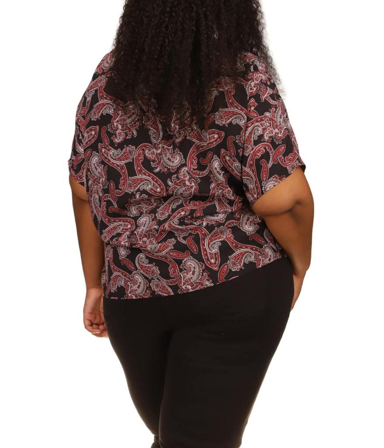 Plus Size Pop French Paisley Tie Top