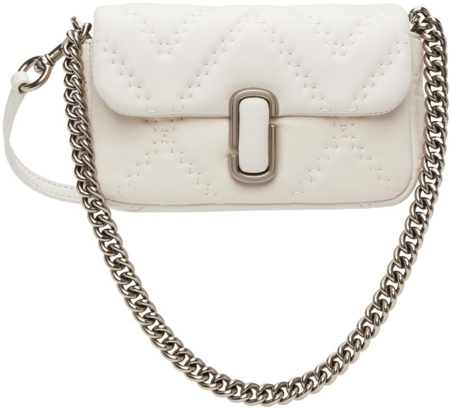 White 'The Mini Quilted J Shoulder Bag' Bag