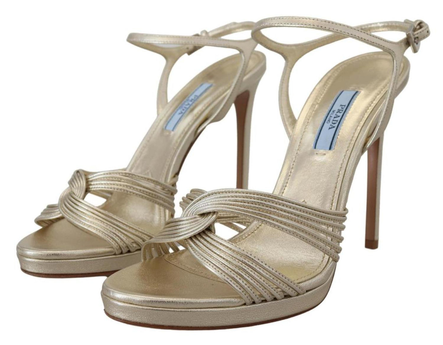 Prada  Leather Women'ss Ankle Strap Heels Stiletto Women's Sandal