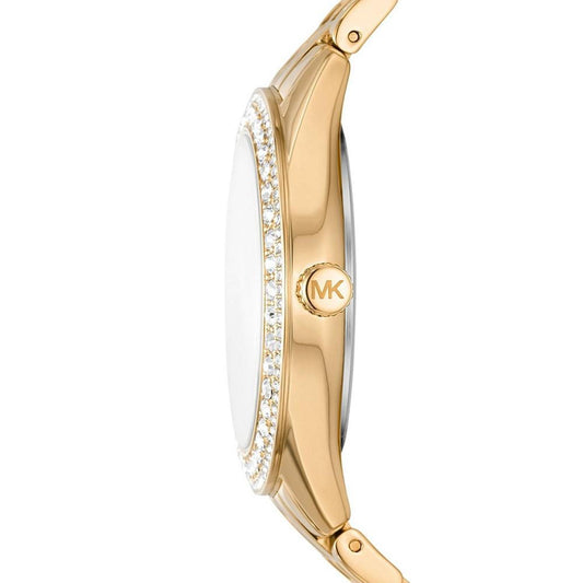 Women's Harlowe Three-Hand Gold-Tone Stainless Steel Bracelet Watch, 38mm