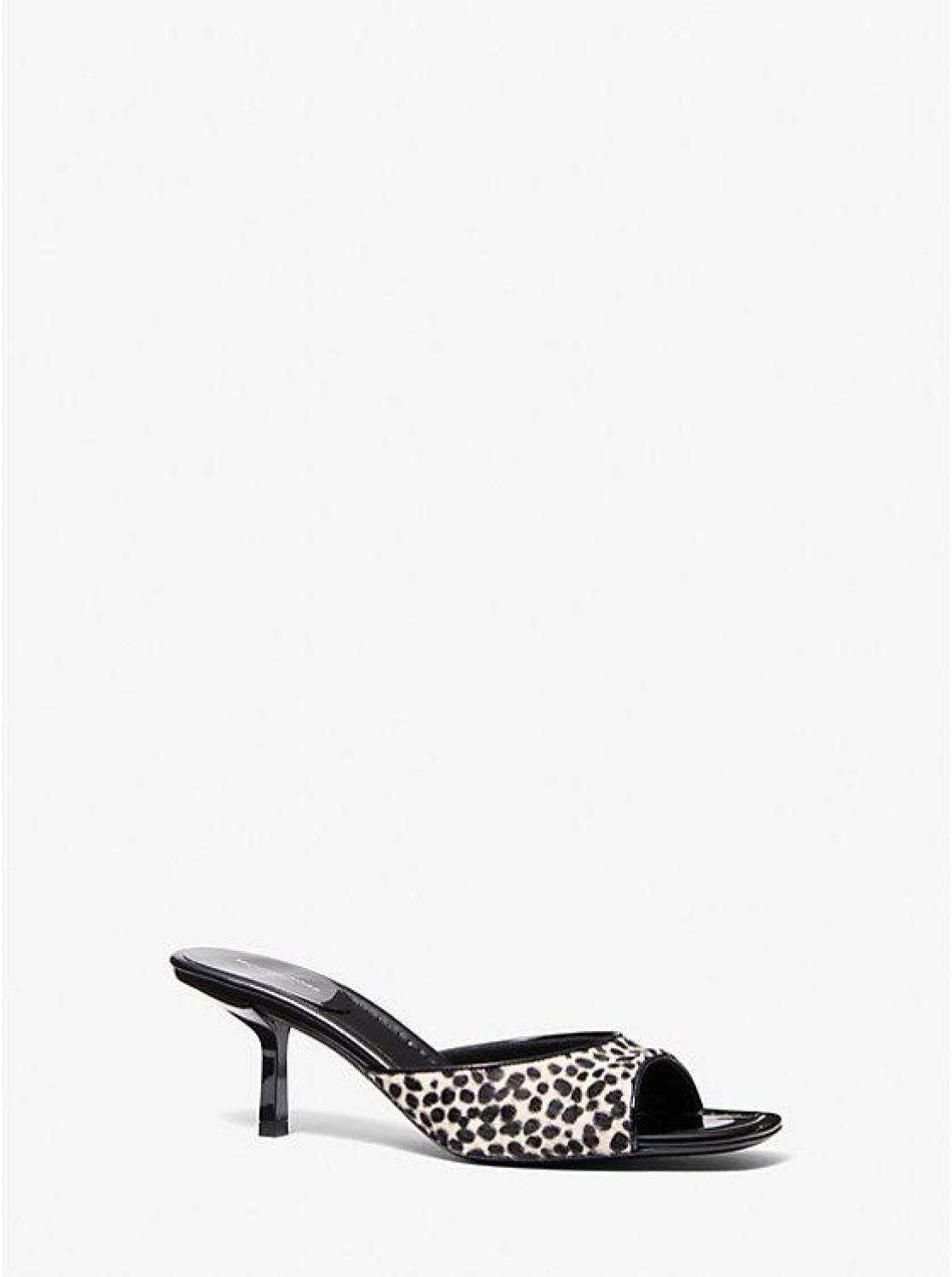 Anita Ocelot Print Calf Hair Sandal