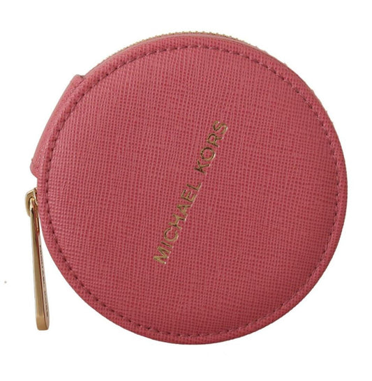 Michael Kors Leather Zip Round Pouch Purse Storage Women's Wallet