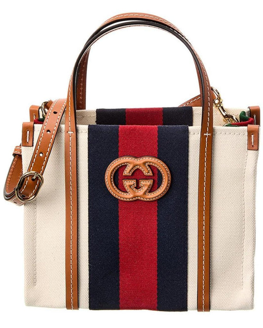 Gucci Interlocking G Mini Canvas & Leather Tote