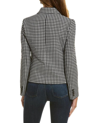 Michael Kors Collection Dogtooth Wool Cropped Jacket