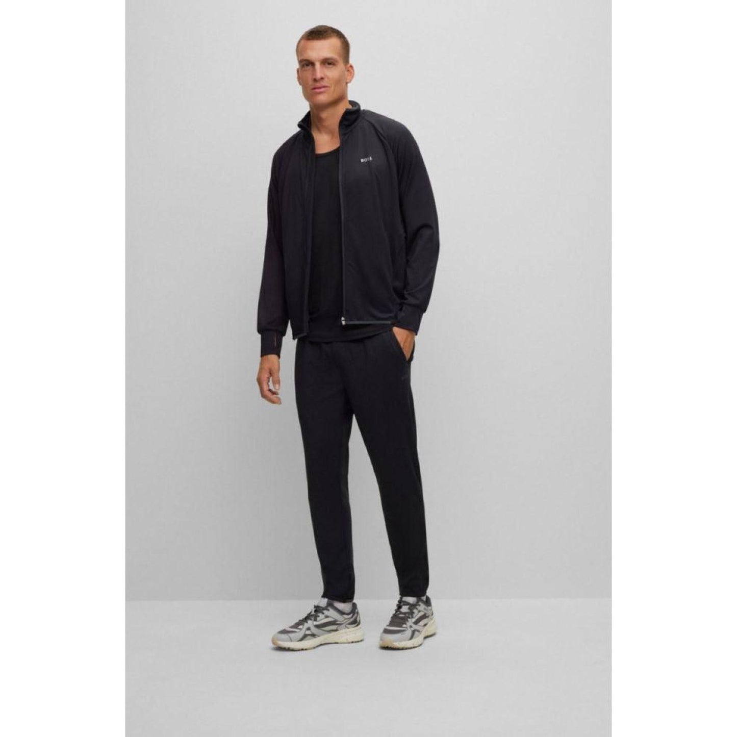 Cuffed tracksuit bottoms in active-stretch fabric