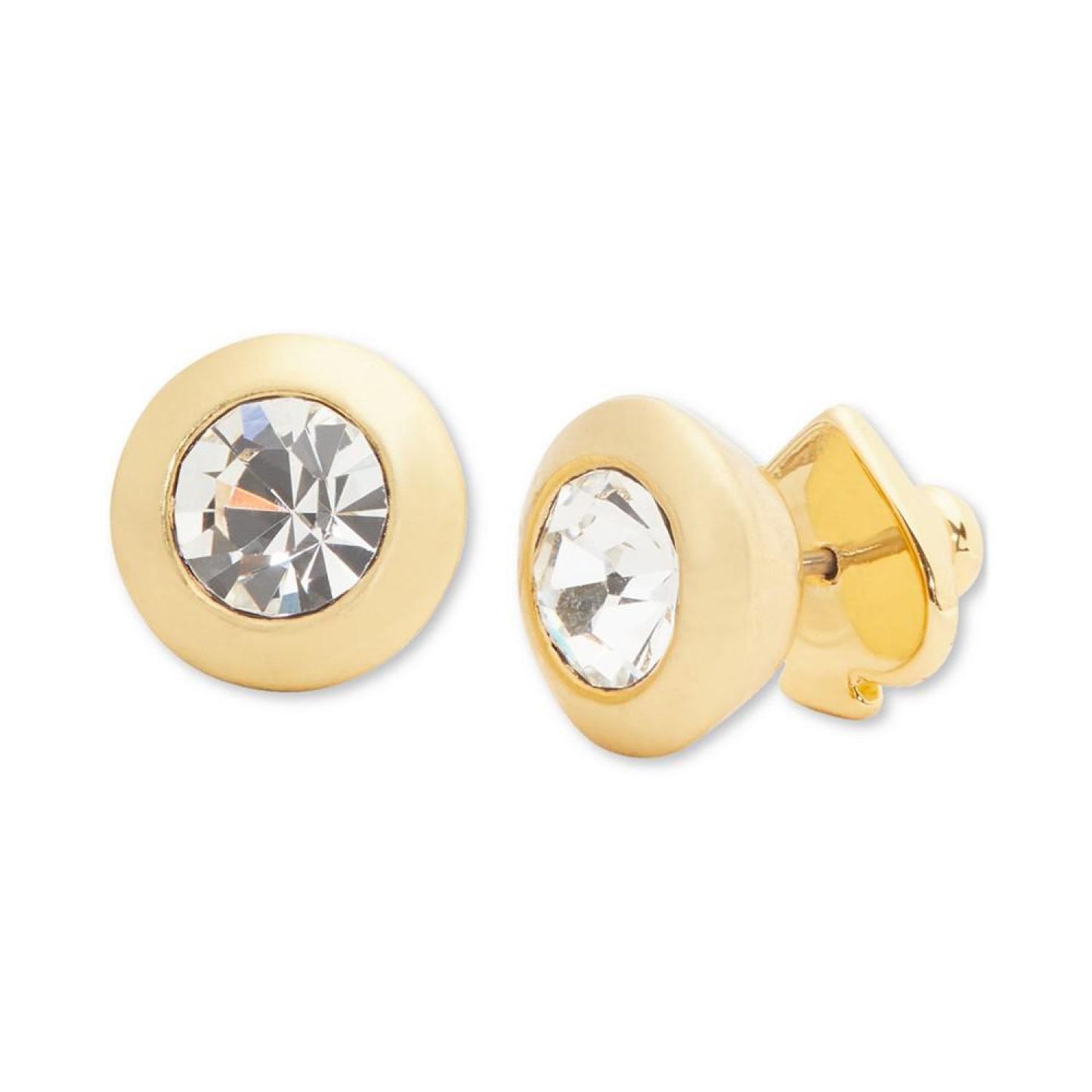 Gold-Tone Crystal Bezel Stud Earrings