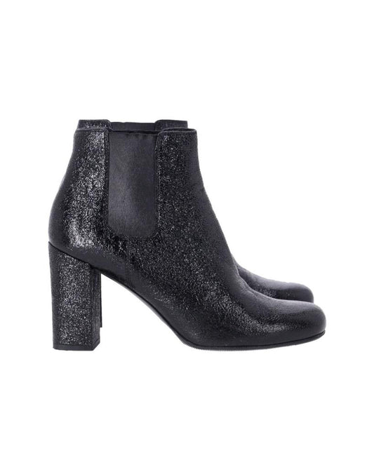 Saint Laurent High Heel Chelsea Boots in Black Leather