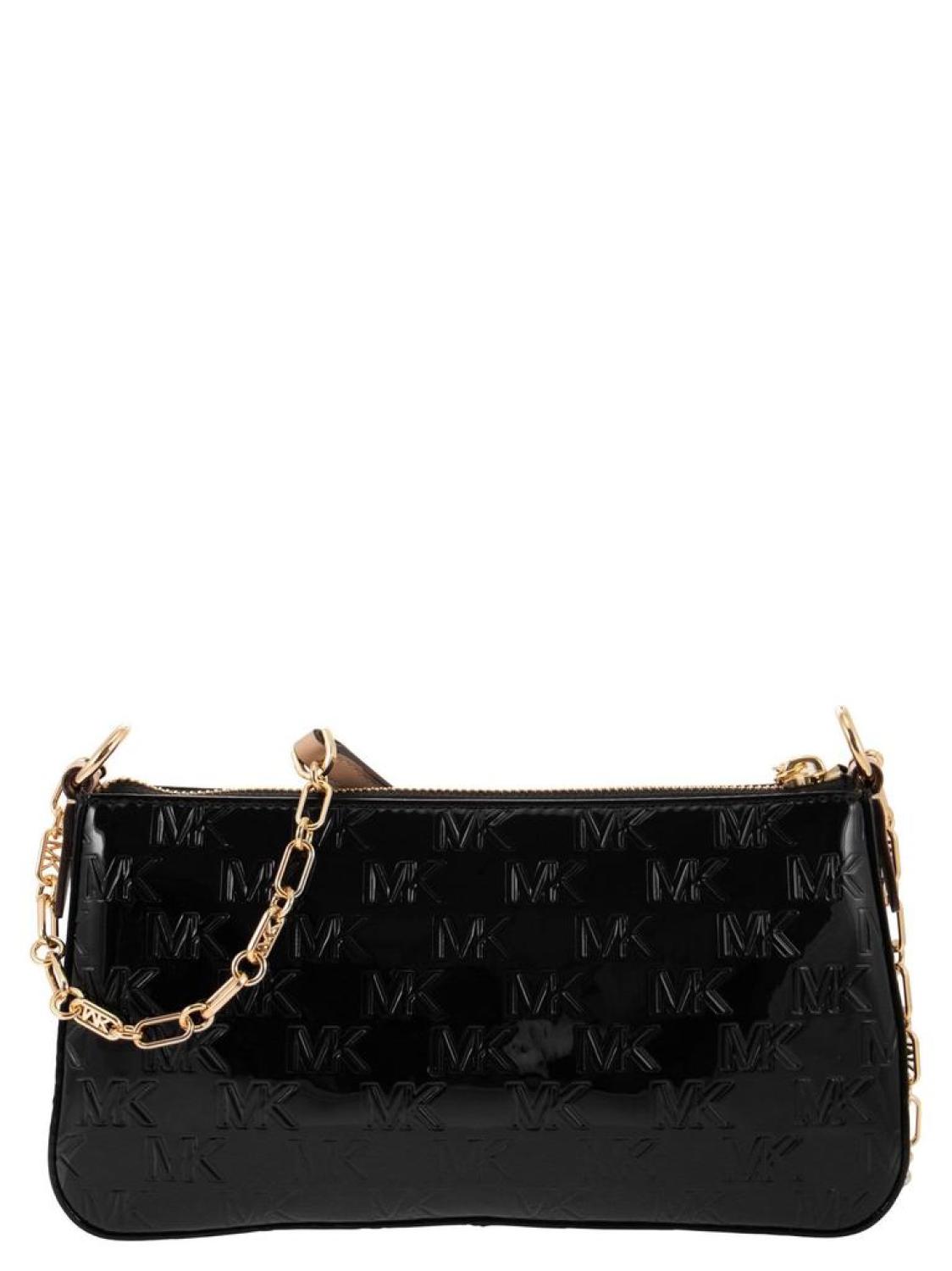 Michael Michael Kors Logo Embossed Chain-Link Clutch Bag