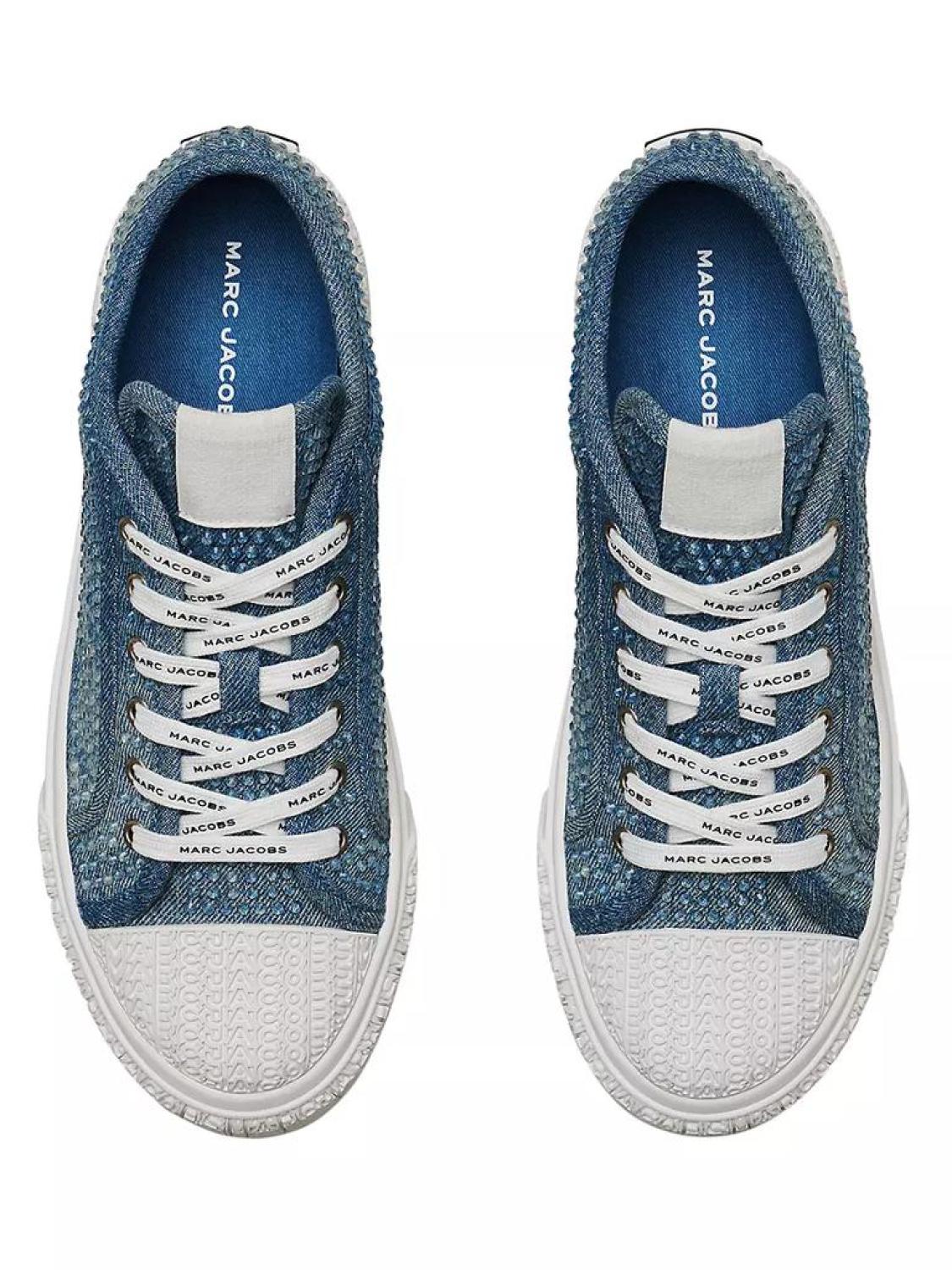 Rhinestone-Embellished Canvas Sneakers