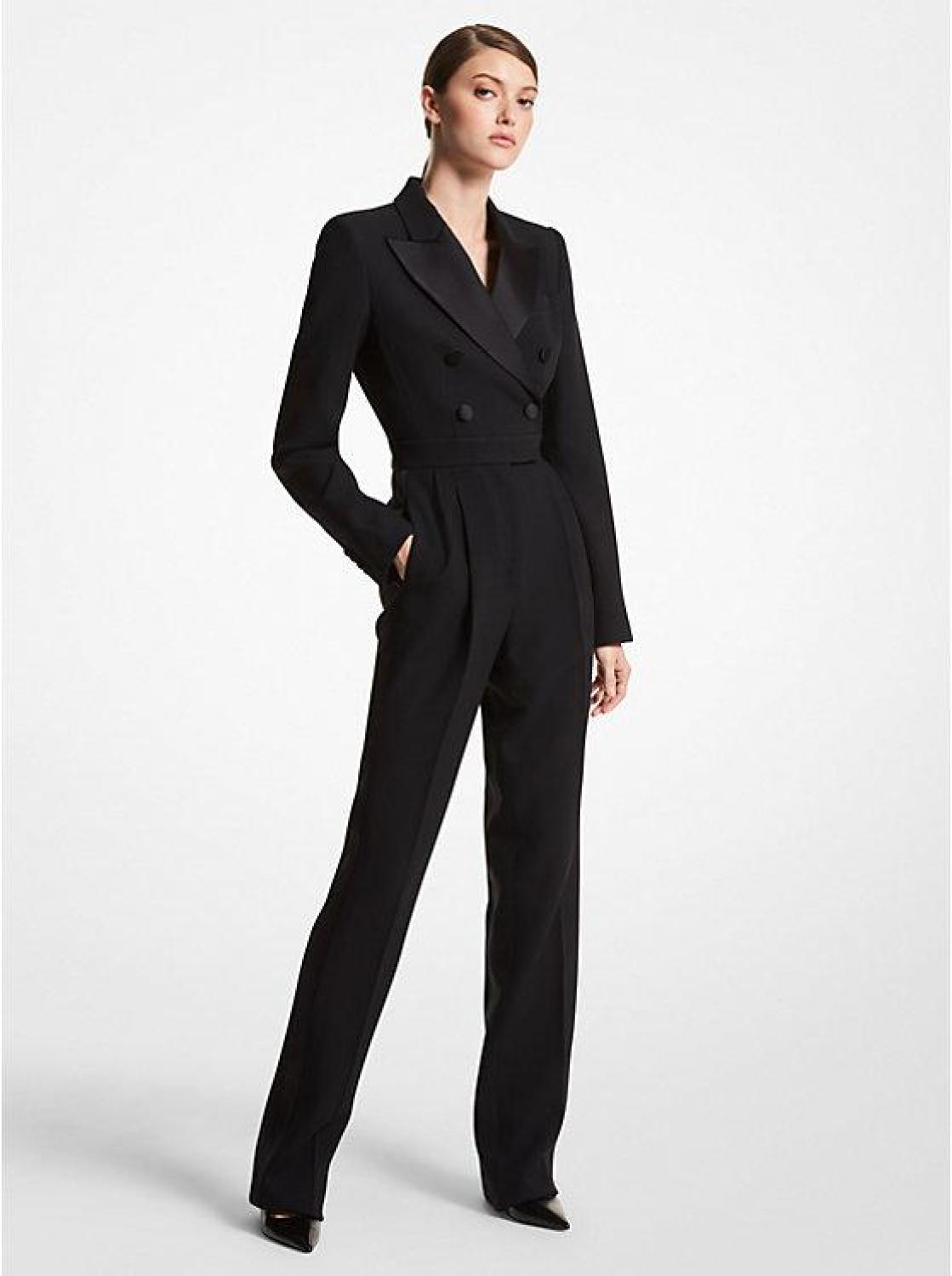 Double Crepe Sablé Tuxedo Jumpsuit