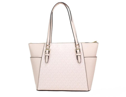 Michael Kors Charlotte Large Powder Blush Signature PVC TZ Tote Bag Women's Purse