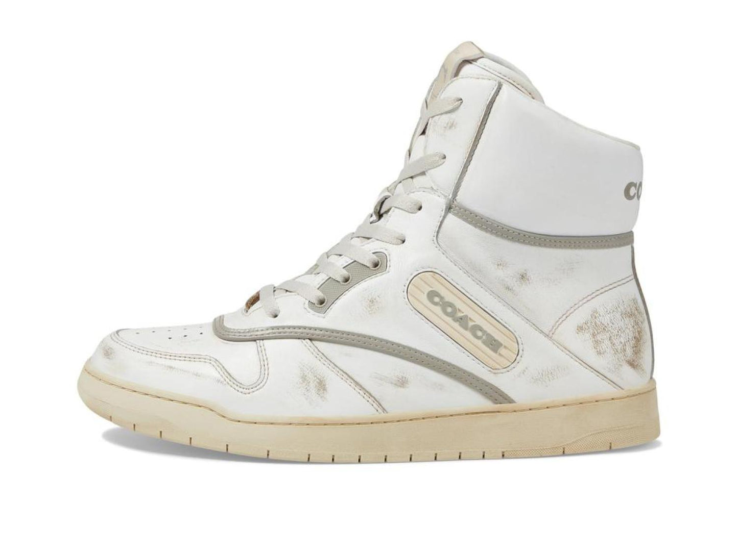 Distressed Leather High-Top Sneaker