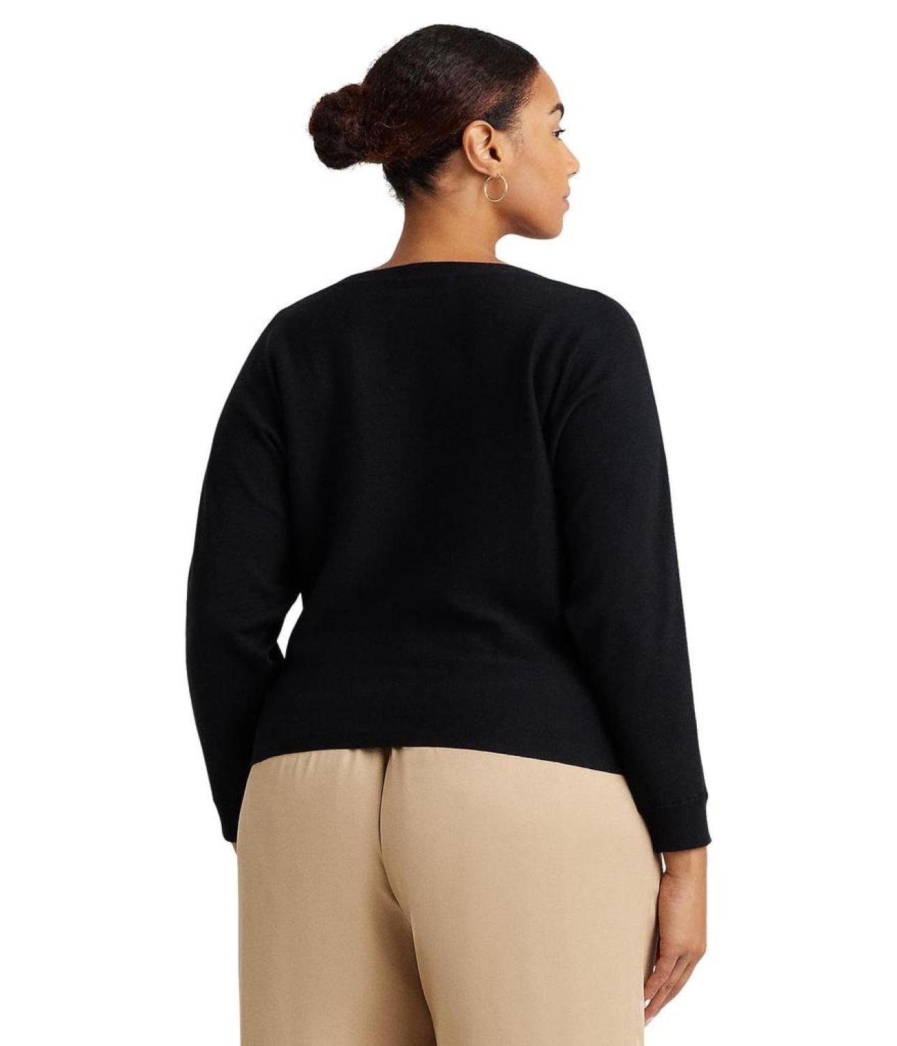 Plus-Size Cotton-Blend Dolman-Sleeve Sweater