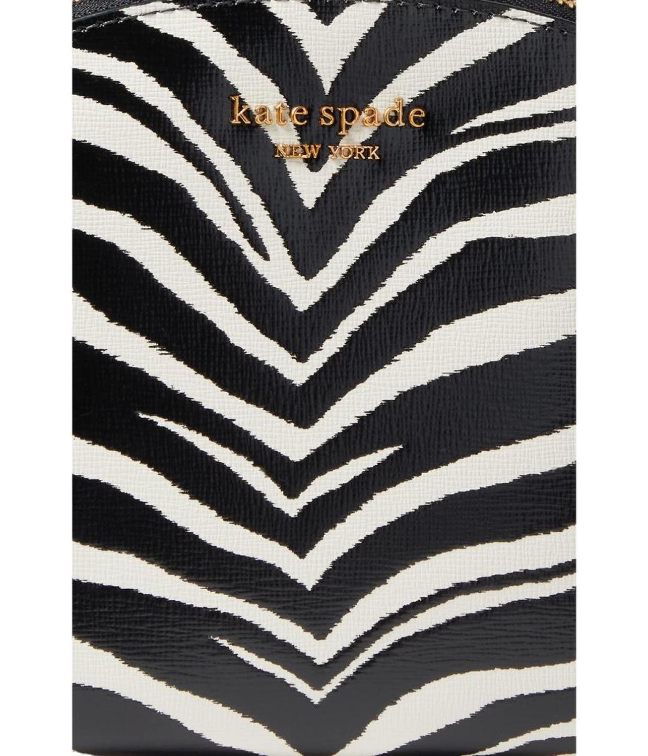 Morgan Zebra Print Double Zip Dome Crossbody