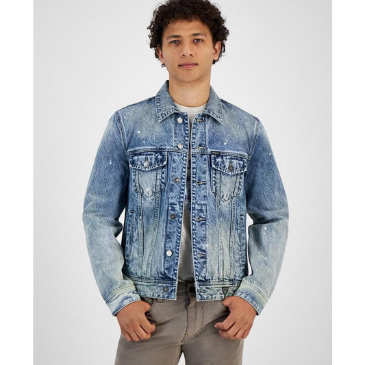 Men's Dillon Light Wash Distressed Denim Jacket