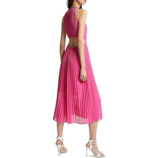 Womens Chiffon Cut-Out Midi Dress