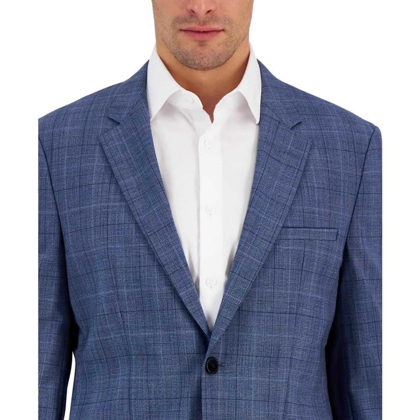 Men's Modern-Fit Plaid Wool Blend Suit Jacket