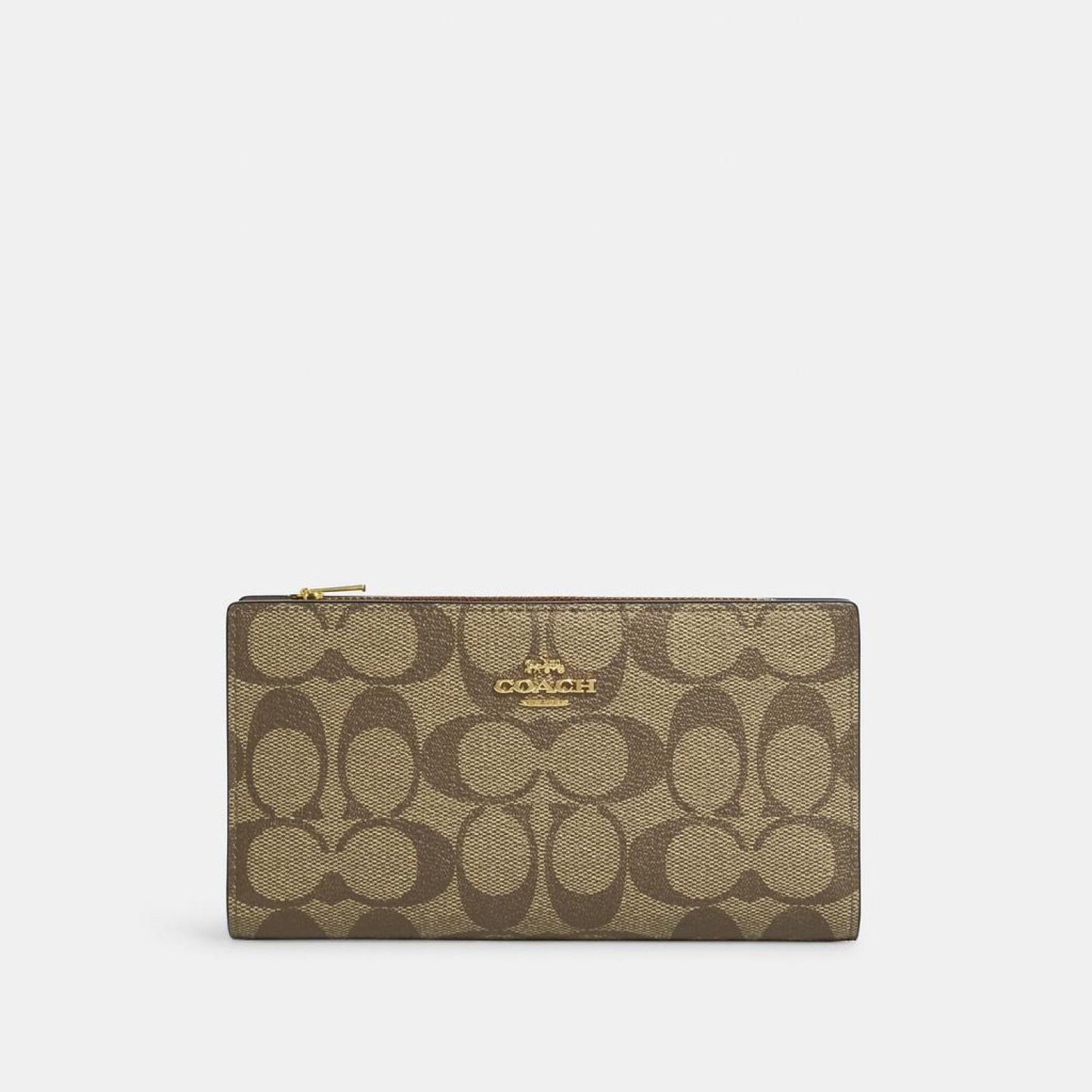 Coach Outlet Slim Zip Wallet In Signature Canvas