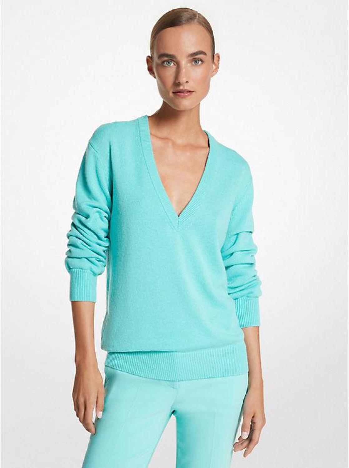 Cashmere Crushed-Sleeve Sweater