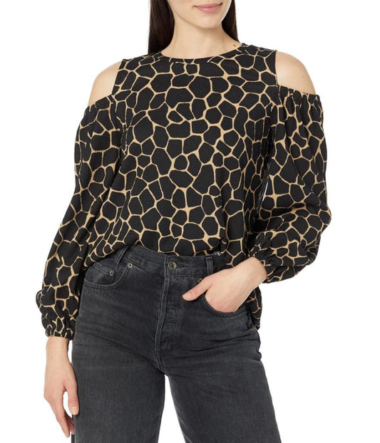 Giraffe Cold-Shoulder Blouse