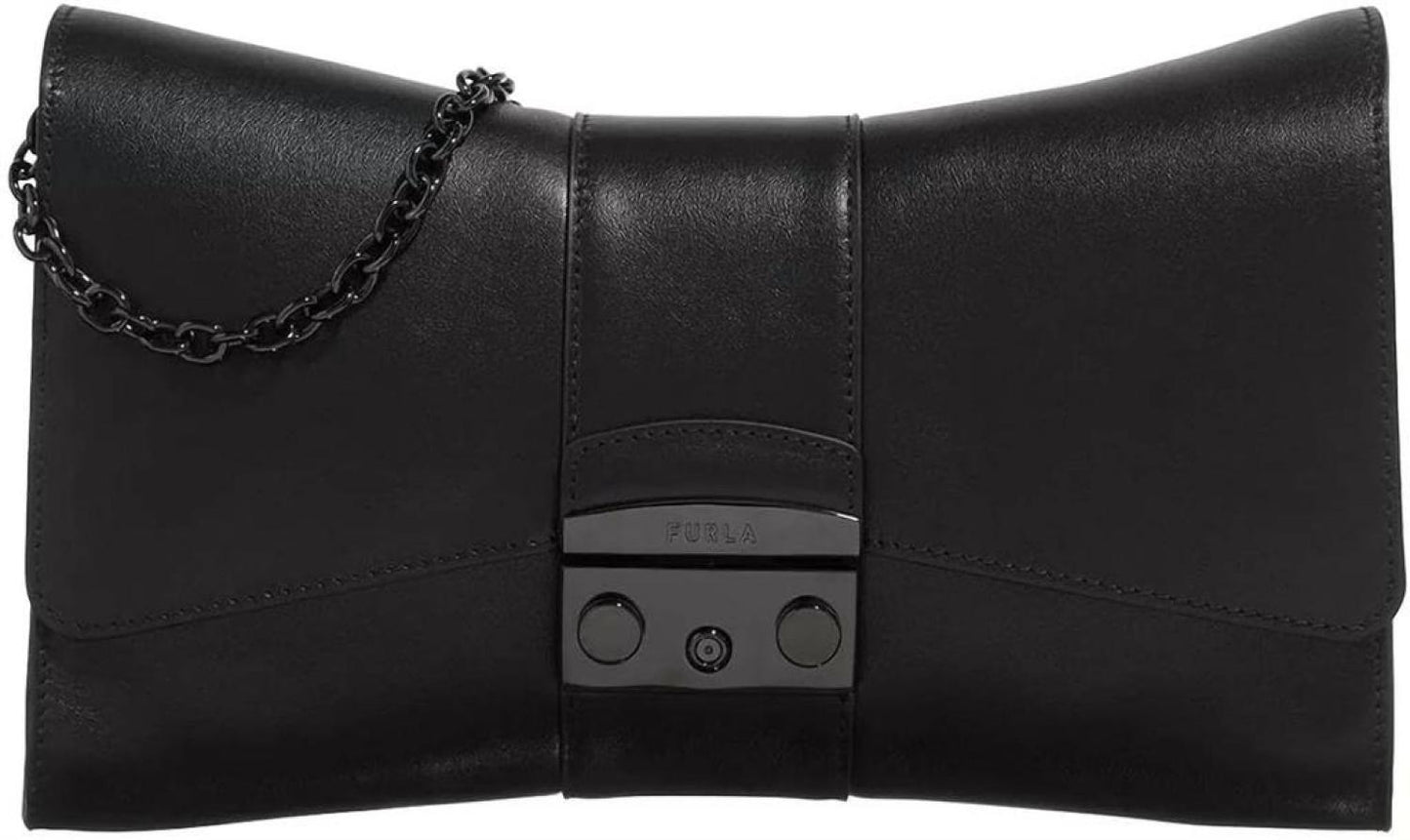 Women's Metropolis S Shoulder Leather Bag In Nero